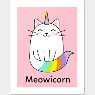 Cat Unicorn Cute Posters and Art